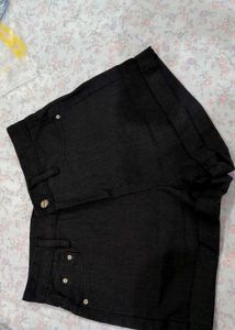 Classic Black Denim Shorts