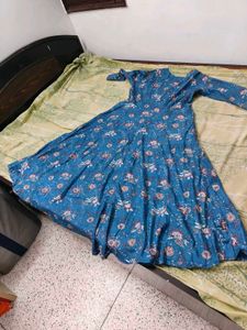 Beautiful Blue Floral Anarkali Kurta