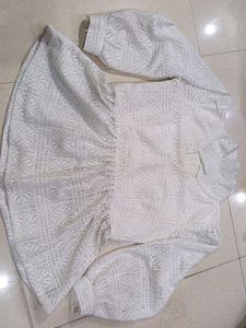 Elegant White Lace Kurta Set