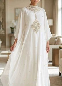 Elegant White Embellished Kaftan