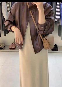 Stylish Brown Faux Leather Jacket