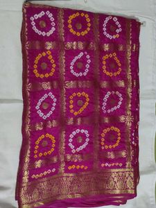 Vibrant Pink Ghatchola Saree with blouse