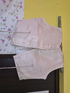dhoti blouse with floral embroidery net overcoat