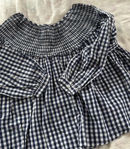 Gingham Off-Shoulder Top
