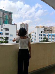 White Knit Crop Top