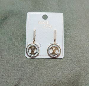 LV Brand _Anti Tarnish Earring With Ad Stone