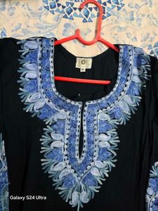 Beautiful Navy Blue Embroidered Kurta