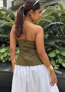 Stylish Olive Green Tube Top