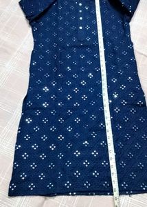 NAVY BLUE MIRROR WORK KURTA