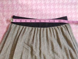 New Grey A-Line Midi Skirt