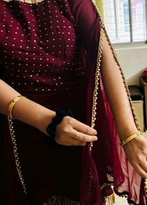 Maroon Patiala Dress