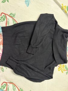 Black Cowl Neck Sweater