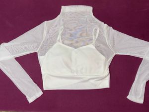 White Mesh Top