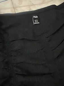 Chic Black Ruched Puff Sleeve Top new xl size