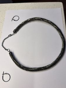 Chunky Chain Necklace with Hoop Earrings