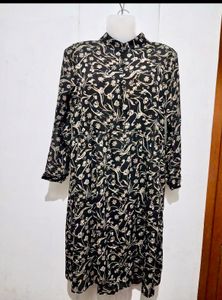 Sheer Floral Print Midi Dress