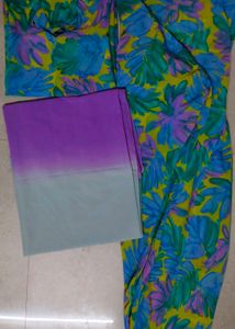 Vibrant Floral Print Dress Material