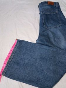 Stylish Wide Leg Blue Jeans