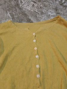 💗Yellow Button-Up Cardigan💗