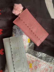 Brand New Cute Studded Heart Wallet with Keych