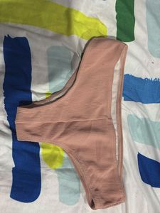 Ribbed Pink Bikini Bottom