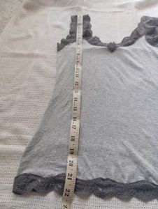 Grey Lace Trim Camisole Top