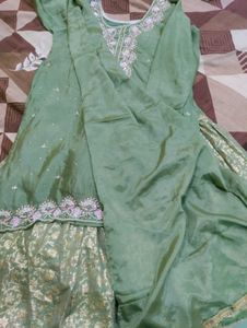 Embellished Green Kurta