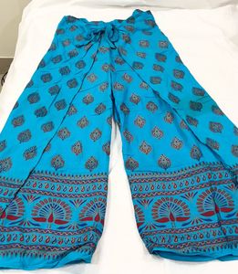 Blue Wrap Around Palazzo Pant