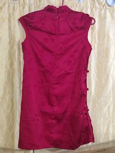 Red Chinese Cheongsam Dress Top