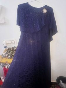 Elegant Navy Blue Embellished Gown