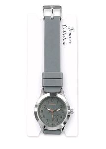 Grey Silicone Band Rose Gold Watch