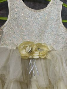 light yellow Sparkly Party Dress with Tulle Skirt
