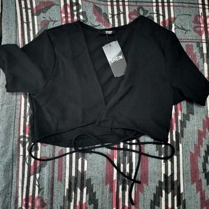 Black wrap Crop Top