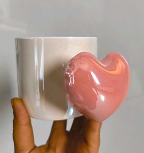 Korean Pinterest Heart Handle Mug