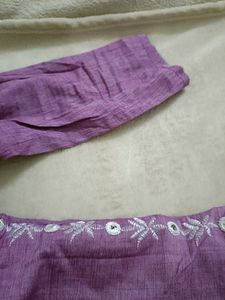 Beautiful Straight Kurti With Embroidery And Mirro