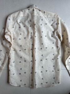 Men's Cream Triangle Print Shirt
