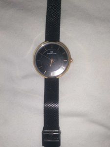 Minimalist Black Mesh Strap Watch
