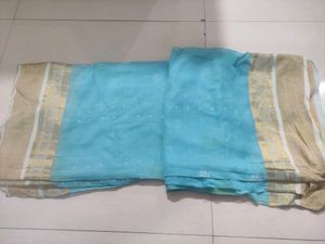 Blue 💙 Cotton Saree