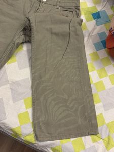 Mid-rise Olive Green Zebra Print Jeans