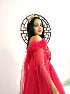 Price Drop!! Crimson Red Glitter tulle party Gown