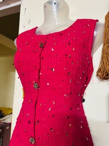 Vibrant Pink Embroidered Kurta