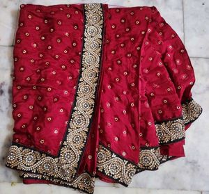 kundan work heavy border saree