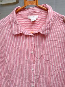 Striped Pink Button-Up Shirt