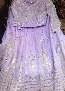 Stunning Lavender Embroidered Lehenga Choli