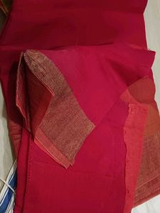 Vibrant Pink Saree with Geometric Pattern