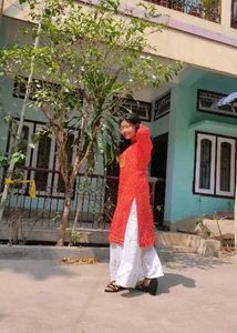 Red Printed Kurta Set