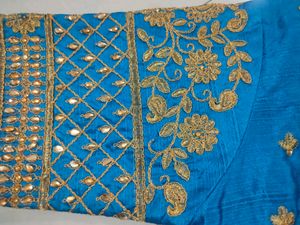 Turquoise Embroidered Blouse