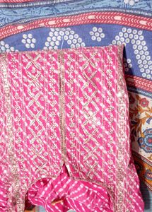 Pink Bandhani Saree