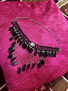 2 Boho Chic Black Sequin Choker Necklace