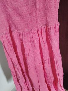 Pink Tiered Midi Dress
